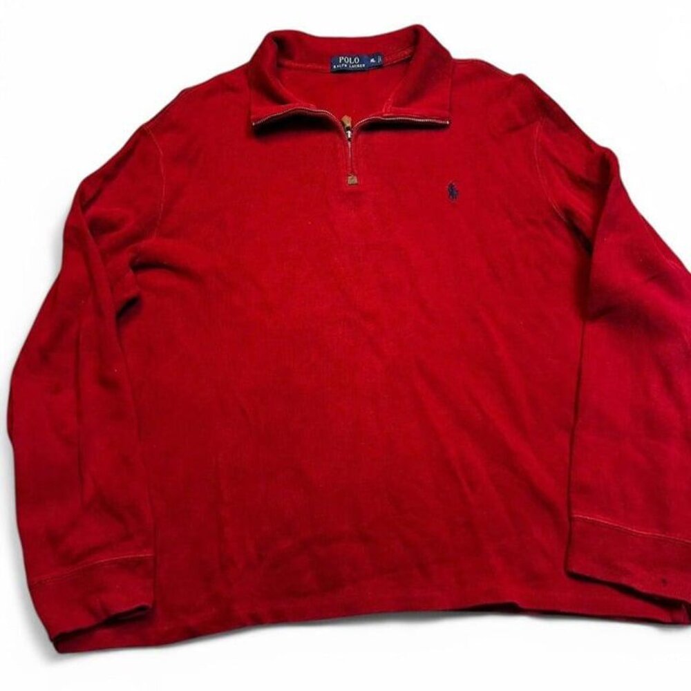 Polo Ralph Lauren preppy casual quarter zip‎ sweater size XL